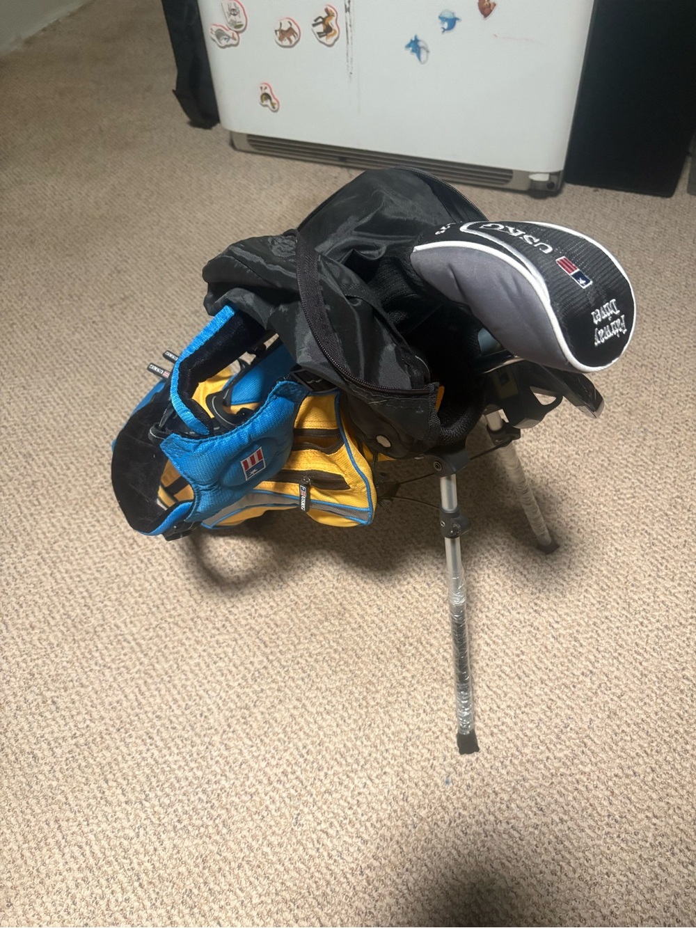 US Kid's Golf Stand Bag in Blue and Yellow